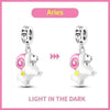 S925 Silver Colorful Luminous Twelve Constellation Pendant