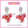S925 Silver Colorful Luminous Twelve Constellation Pendant
