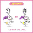 S925 Silver Colorful Luminous Twelve Constellation Pendant
