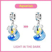 S925 Silver Colorful Luminous Twelve Constellation Pendant