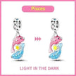 S925 Silver Colorful Luminous Twelve Constellation Pendant