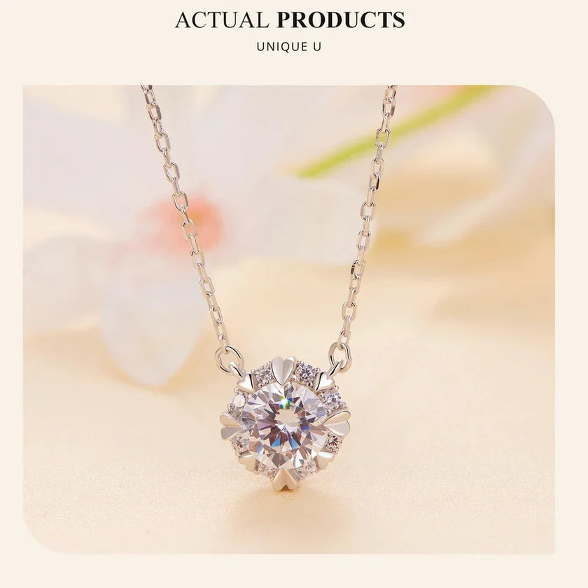 Dazzling Diamond Alternative: 1ct Moissanite Sterling Silver Pendant Necklace