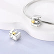 925 Sterling Silver Initial Charm with Gold Heart