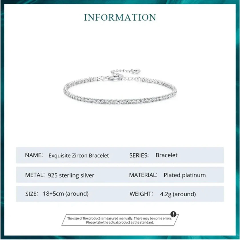 925 Sterling Silver CZ Tennis Bracelet