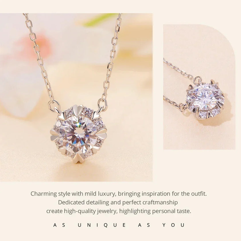 Dazzling Diamond Alternative: 1ct Moissanite Sterling Silver Pendant Necklace