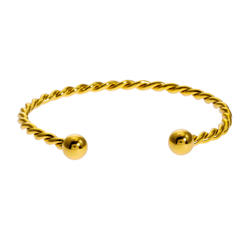 SAFIYA : Élégance tordue - Bracelet en corde réglable avec perles rondes.