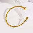 SAFIYA : Élégance tordue - Bracelet en corde réglable avec perles rondes.