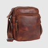 Greenwood Leather Mini-Messenger Bag. Premium Compact Crossbody Travel Organizer