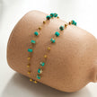 SANTA CRUZ Blue : Collier chaîne avec perles dorées et pierres naturelles.
