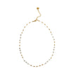 SANTA CRUZ White : Collier chaîne avec perles dorées et pierres blanches.