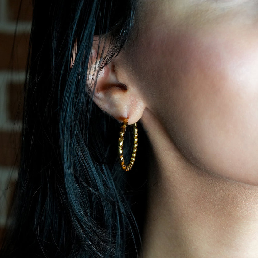 SAOREI: Dual Beaded Hoop Earrings