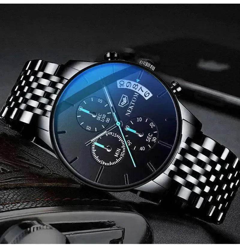 SAPPHIRE Crystal Glass Stainless Steel Fashion Men's Watches