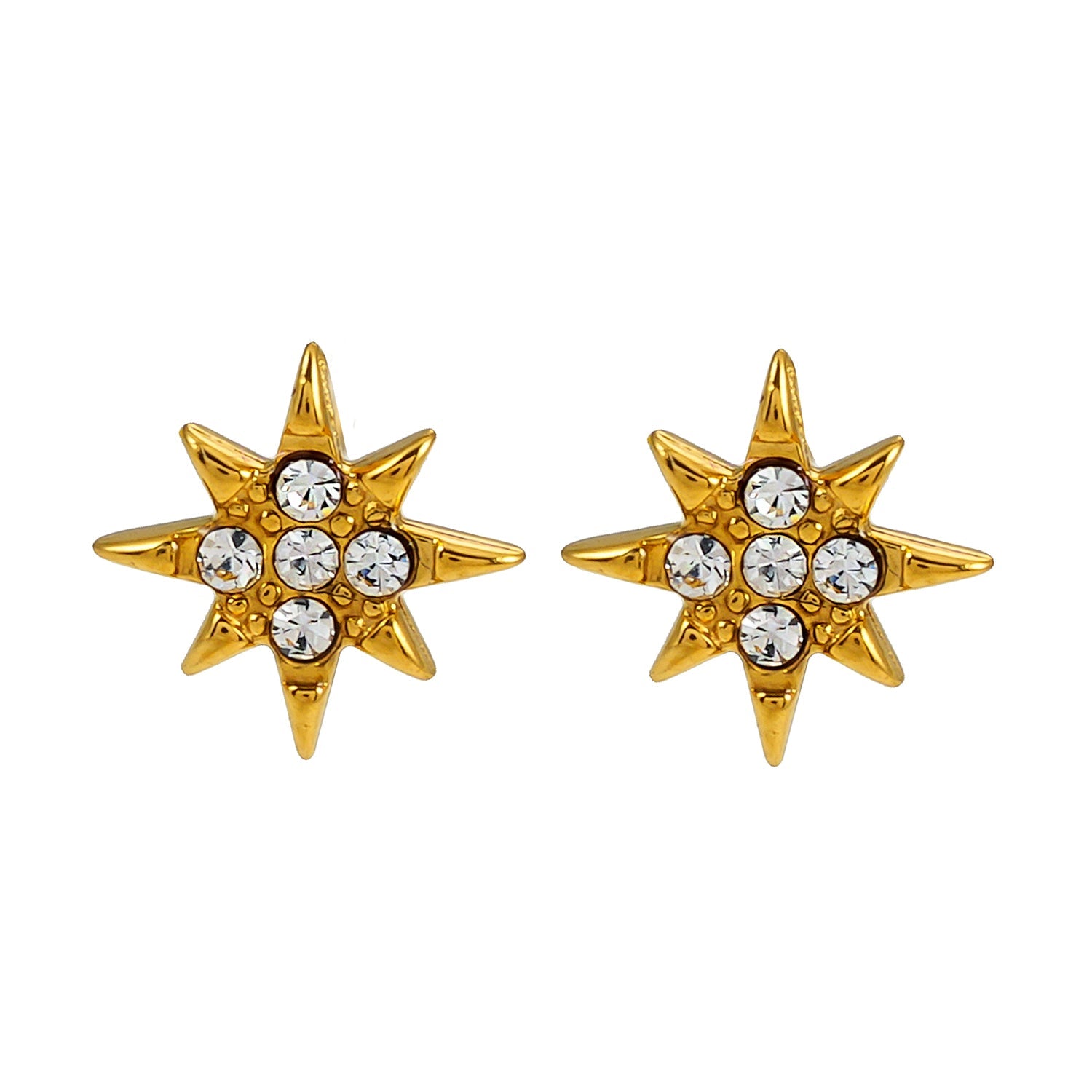 Style SARENBE Or : Boucles d'oreilles créoles 'Star Bright' Or