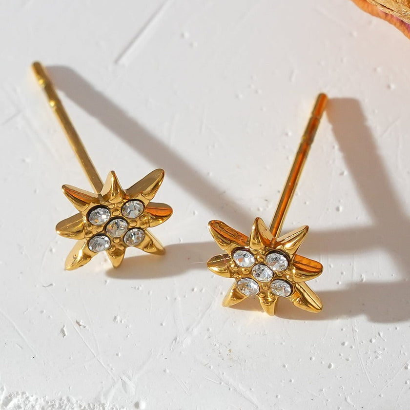 Style SARENBE Or : Boucles d'oreilles créoles 'Star Bright' Or