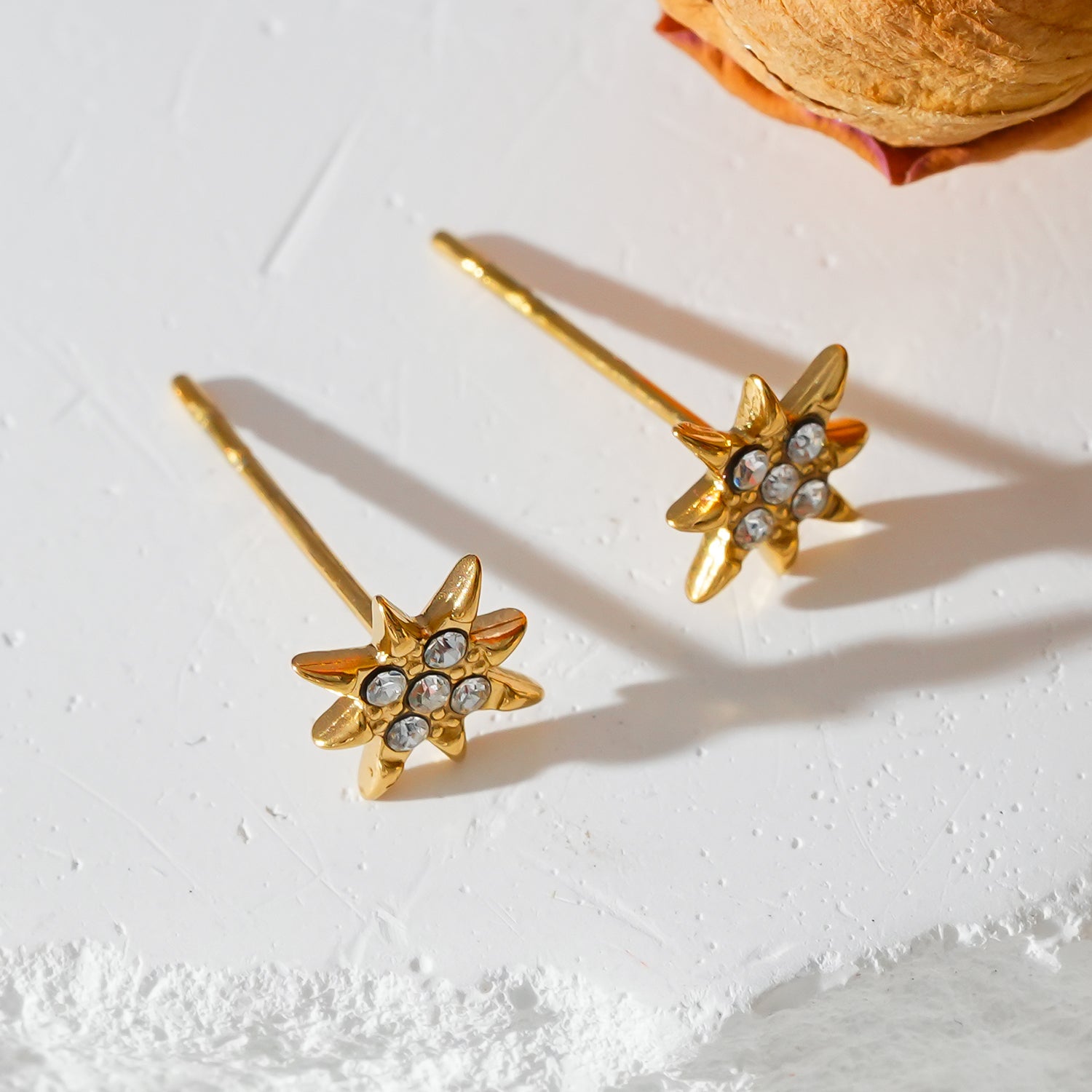 Style SARENBE Or : Boucles d'oreilles créoles 'Star Bright' Or