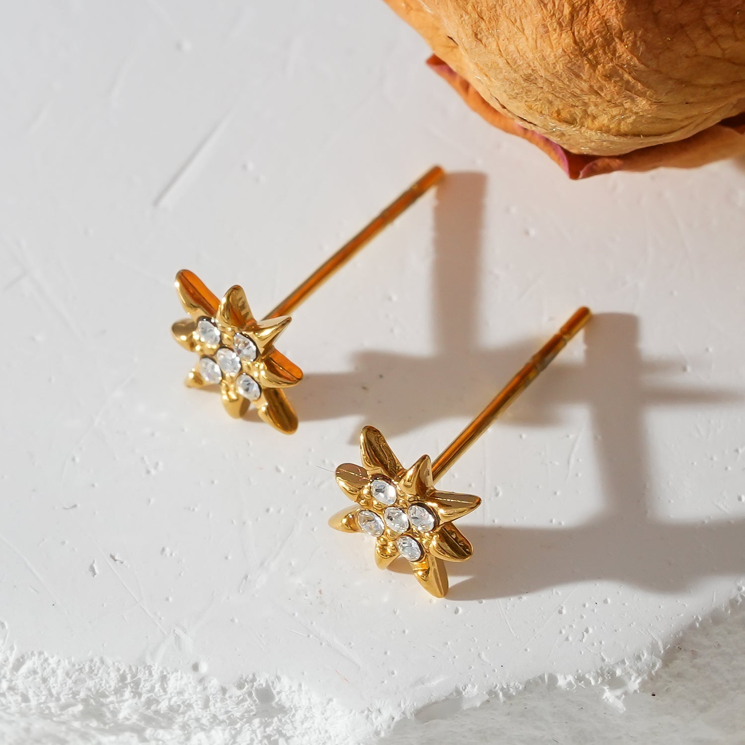 Style SARENBE Or : Boucles d'oreilles créoles 'Star Bright' Or