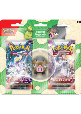 Pokémon TCG - Scarlet & Violet - 2 Pack Blister (Lechonk Eraser)