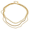 SELENE : Collier en or à trois rangs de chaînes mixtes