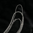 SELENE: Triple Layer Mixed Chain Necklace in Silver Toned White Gold