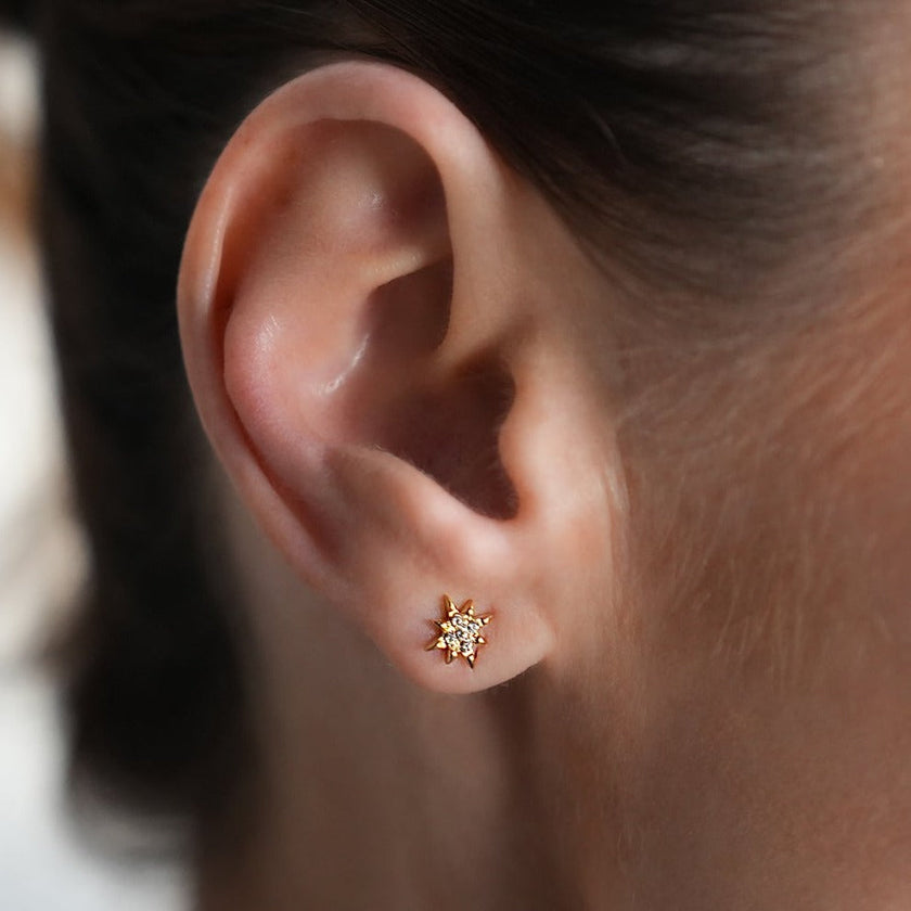 Style SARENBE Or : Boucles d'oreilles créoles 'Star Bright' Or