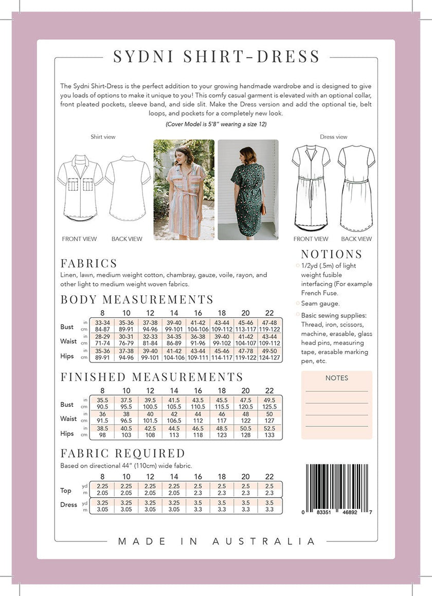 Sydni Shirt Dress from Sew To Grow