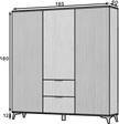 Entsian Oak Wood Paneled Free Standing Wardrobe - Artisan Oak