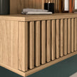 Entsian Oak Wood Paneled Floating Vanity w/Mirror - Artisan Oak