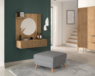 Entsian Oak Wood Paneled Floating Vanity w/Mirror - Artisan Oak