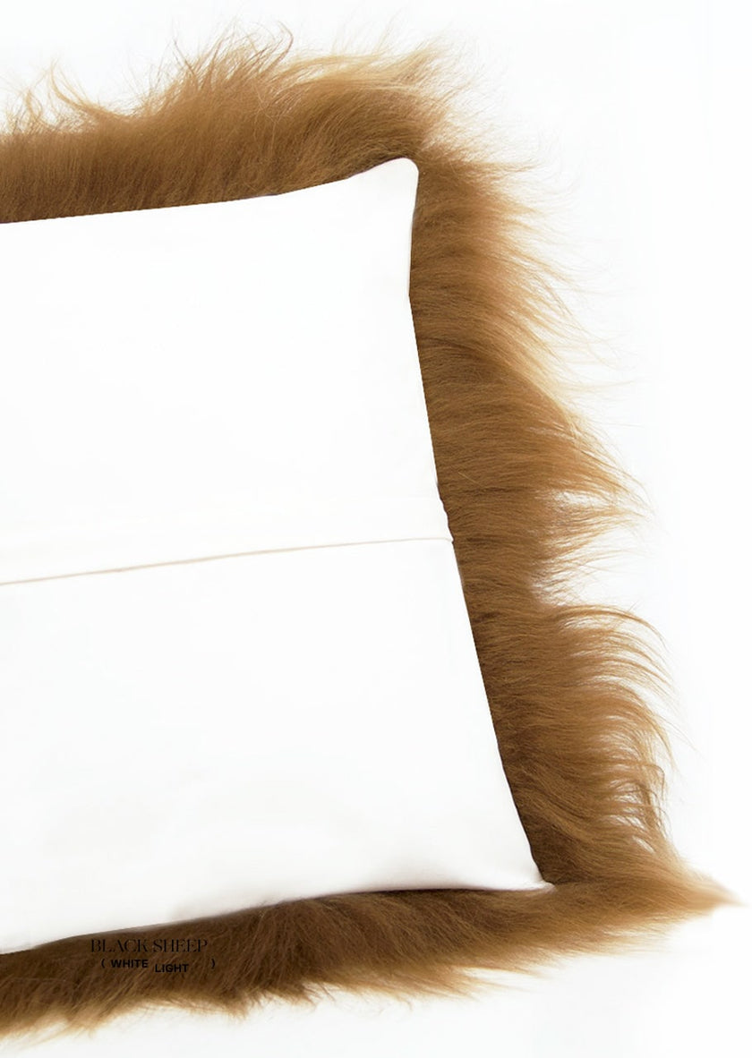Rectangular Shorn Brown Icelandic Sheepskin Pillow Cover