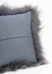 Rectangular Silver Icelandic Sheepskin Pillow Cover