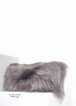 Rectangular Silver Icelandic Sheepskin Pillow Cover