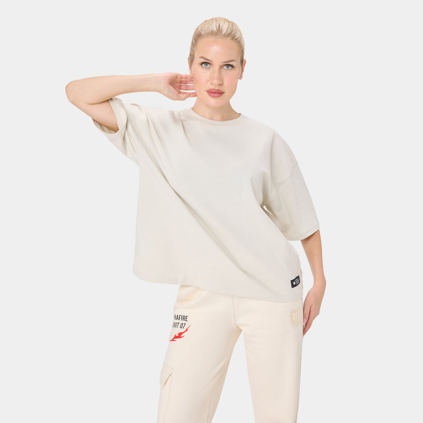 SHEWOLF_09 OVERSIZED TEE — TACTICAL BEIGE