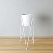 Shira White Planter With Hairpin Legs (61Cm)