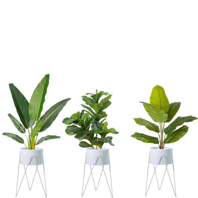 Shira White Planter With Hairpin Legs (61Cm)