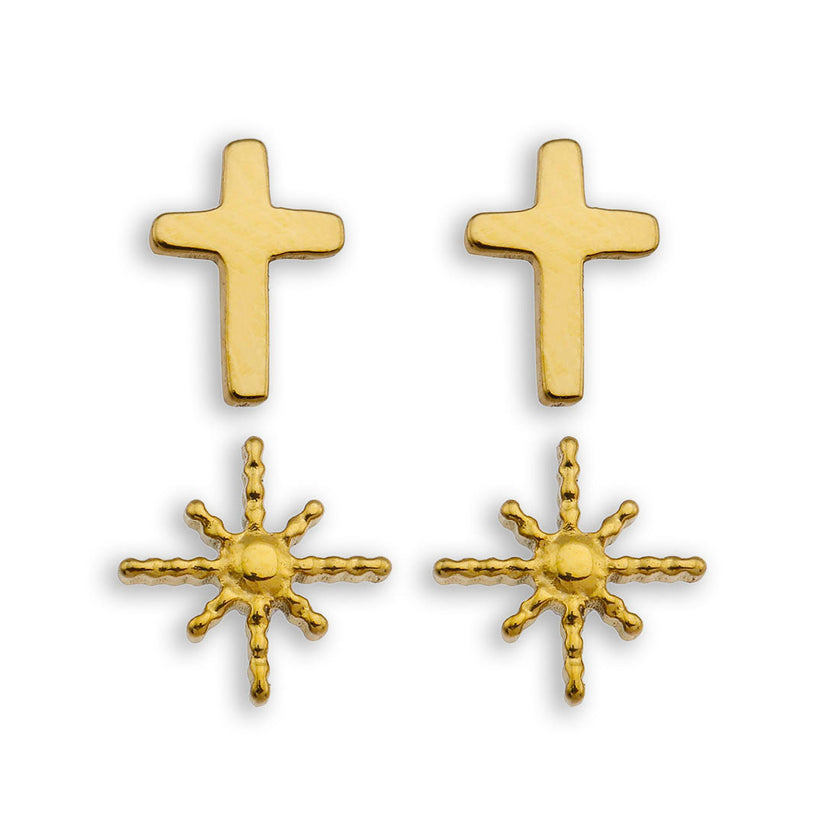 Ensemble de 2 paires de boucles d'oreilles à tige SIENNA