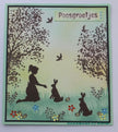 Clear Stamp Silhouette Girl With Hare