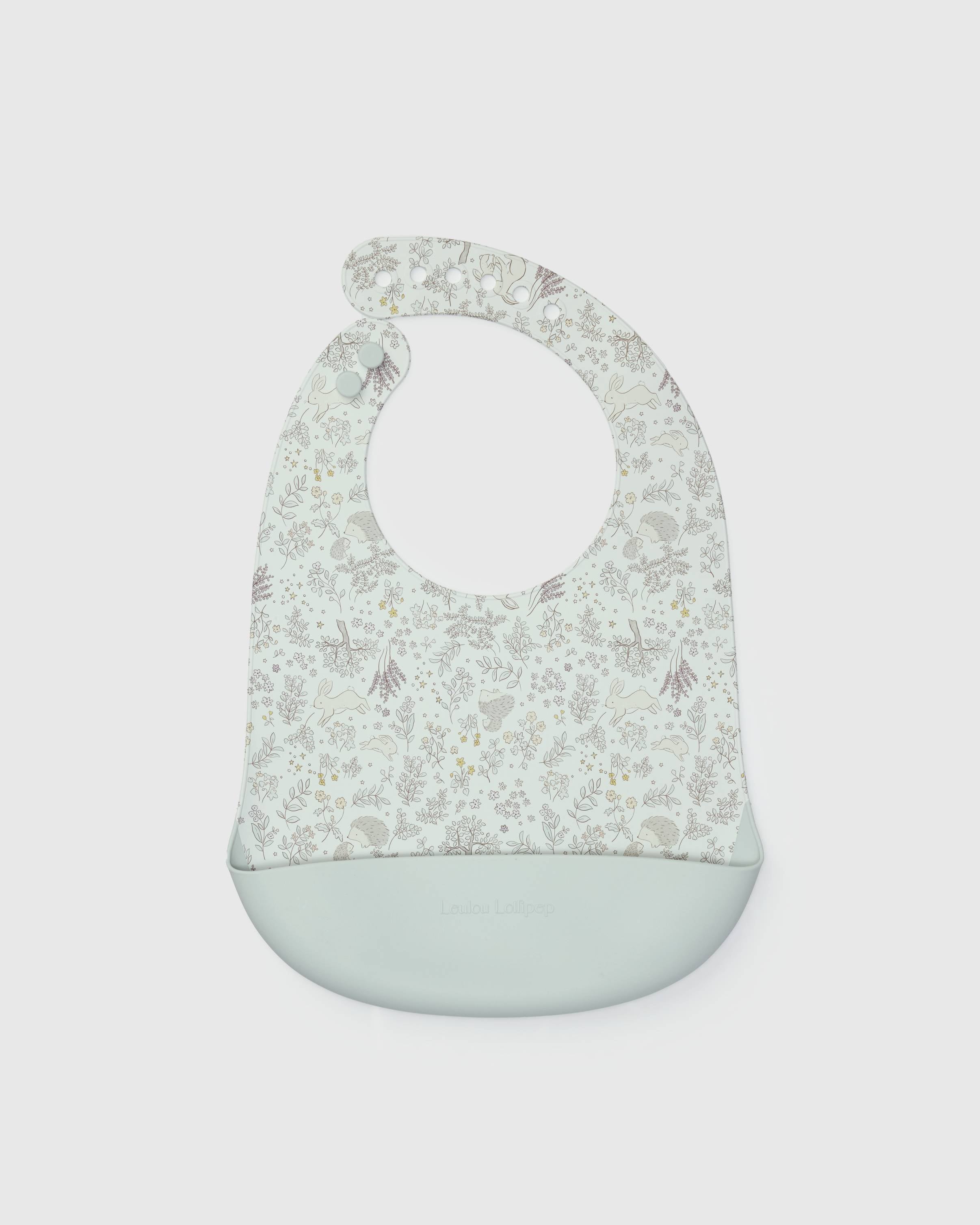 Silicone Bib Printed - Hedgehog Forest