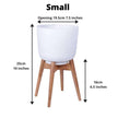 Sita - Mid-Century Turned Wood Leg Planter White (Multiple Sizes)