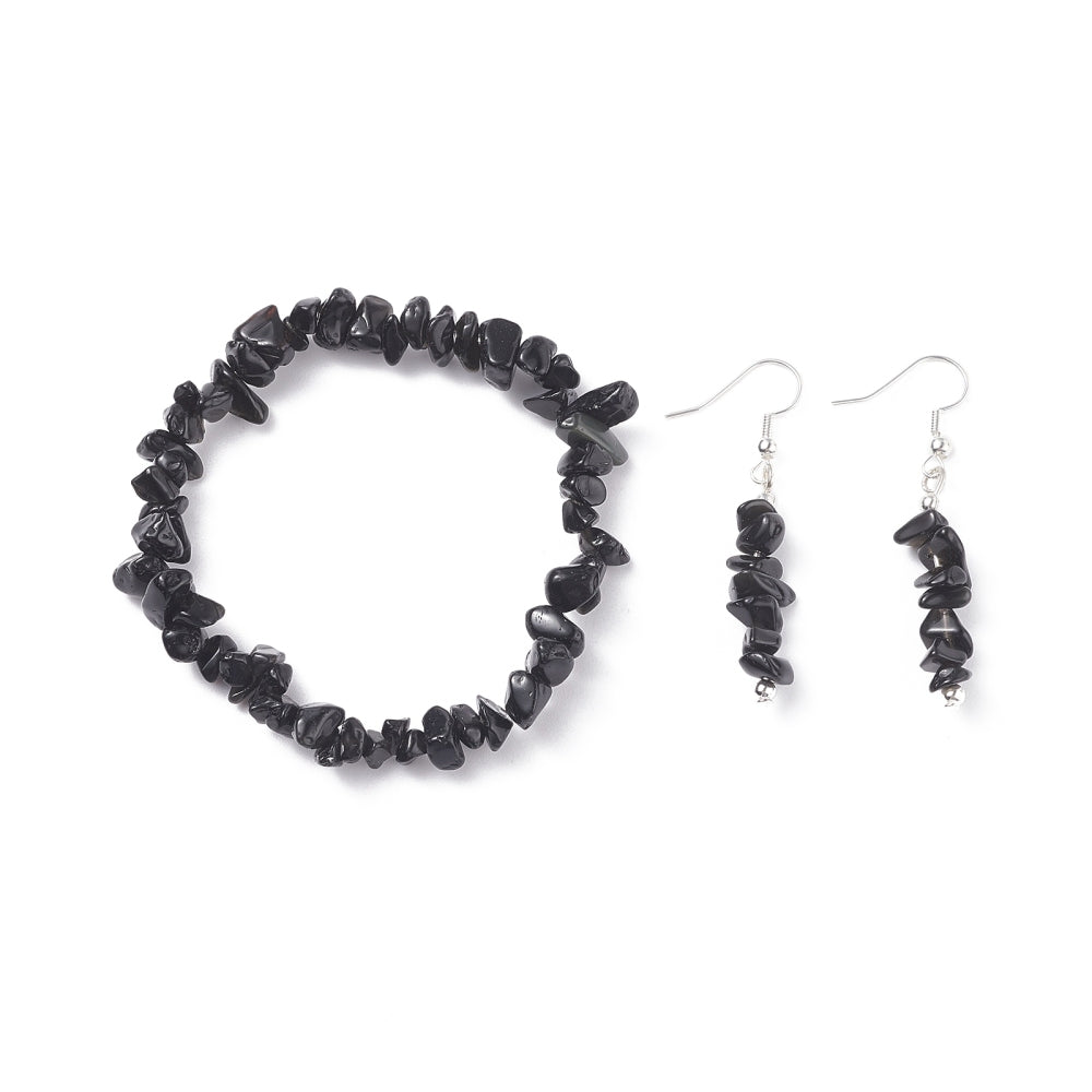 Bracelet & Earring - Elegant Gemstone Bracelet and Earring Set - Chips