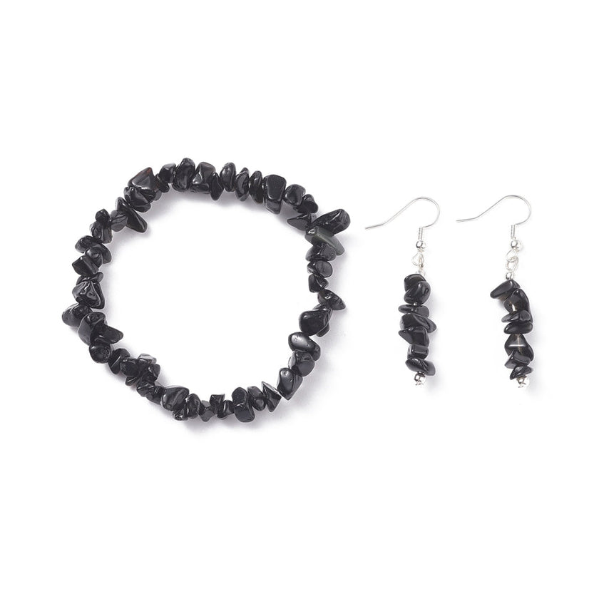 Bracelet & Earring - Elegant Gemstone Bracelet and Earring Set - Chips