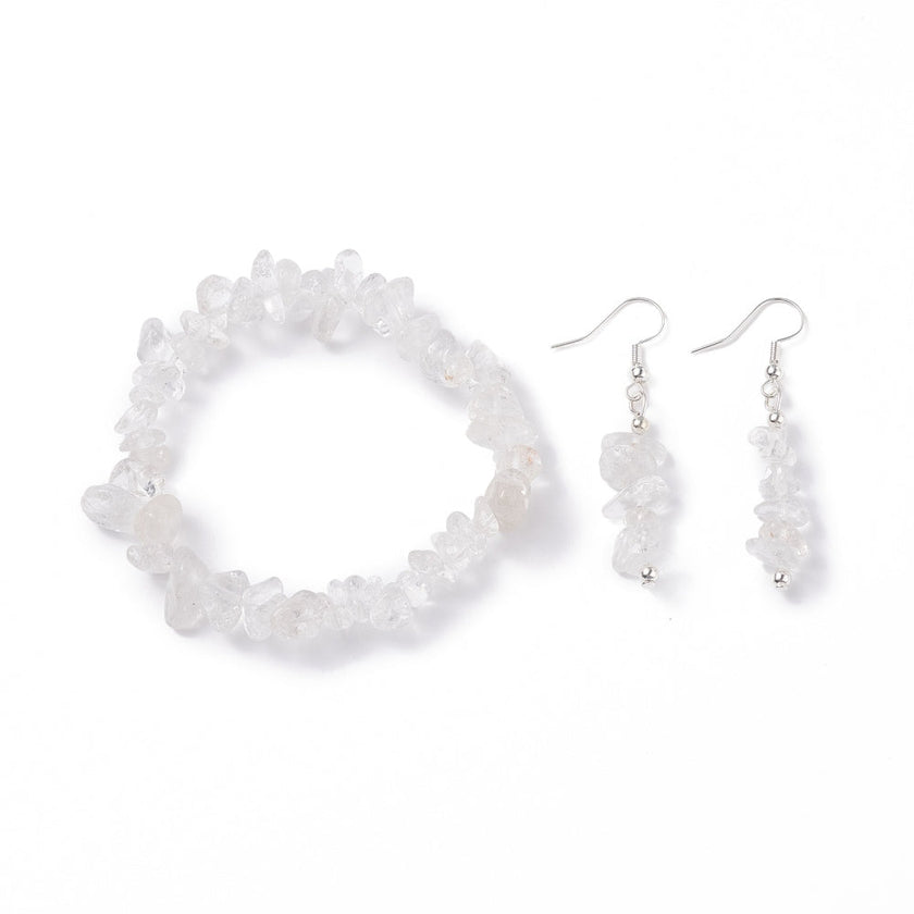 Bracelet & Earring - Elegant Gemstone Bracelet and Earring Set - Chips