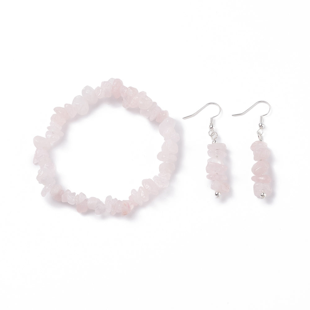 Bracelet & Earring - Elegant Gemstone Bracelet and Earring Set - Chips