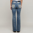 Skull Rider Women's Bootcut Bling Jeans. High Waisted Embroidered Western Denim