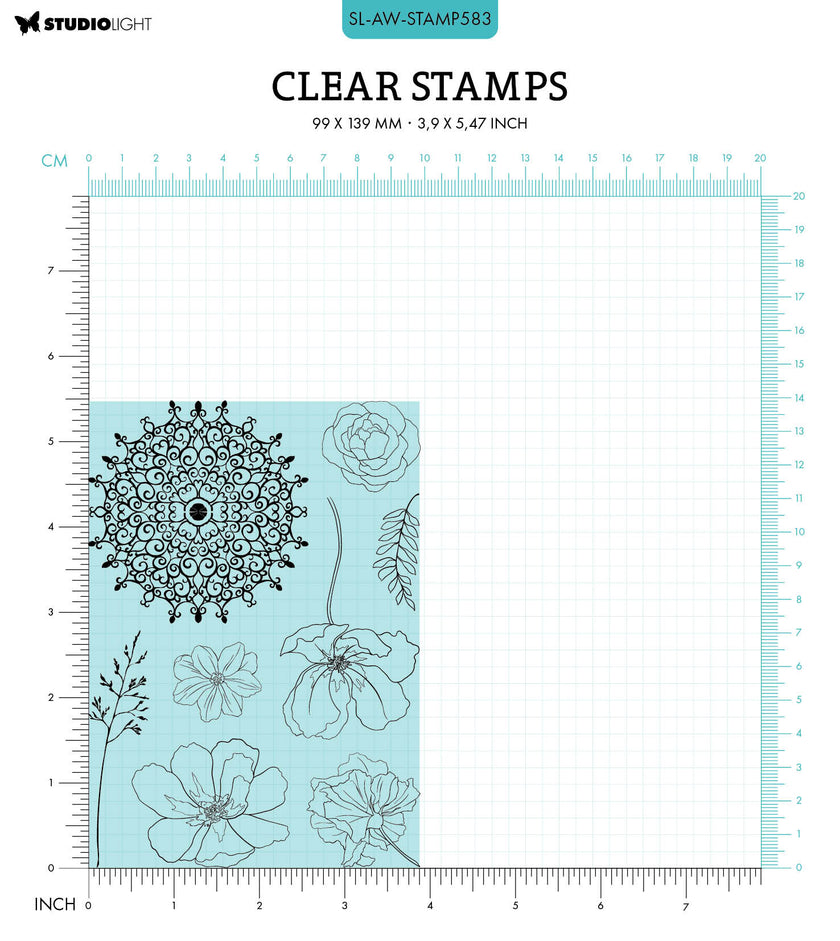 SL Clear Stamp Icy Florals Artic Winter 99x139x3mm 8 PC nr.583