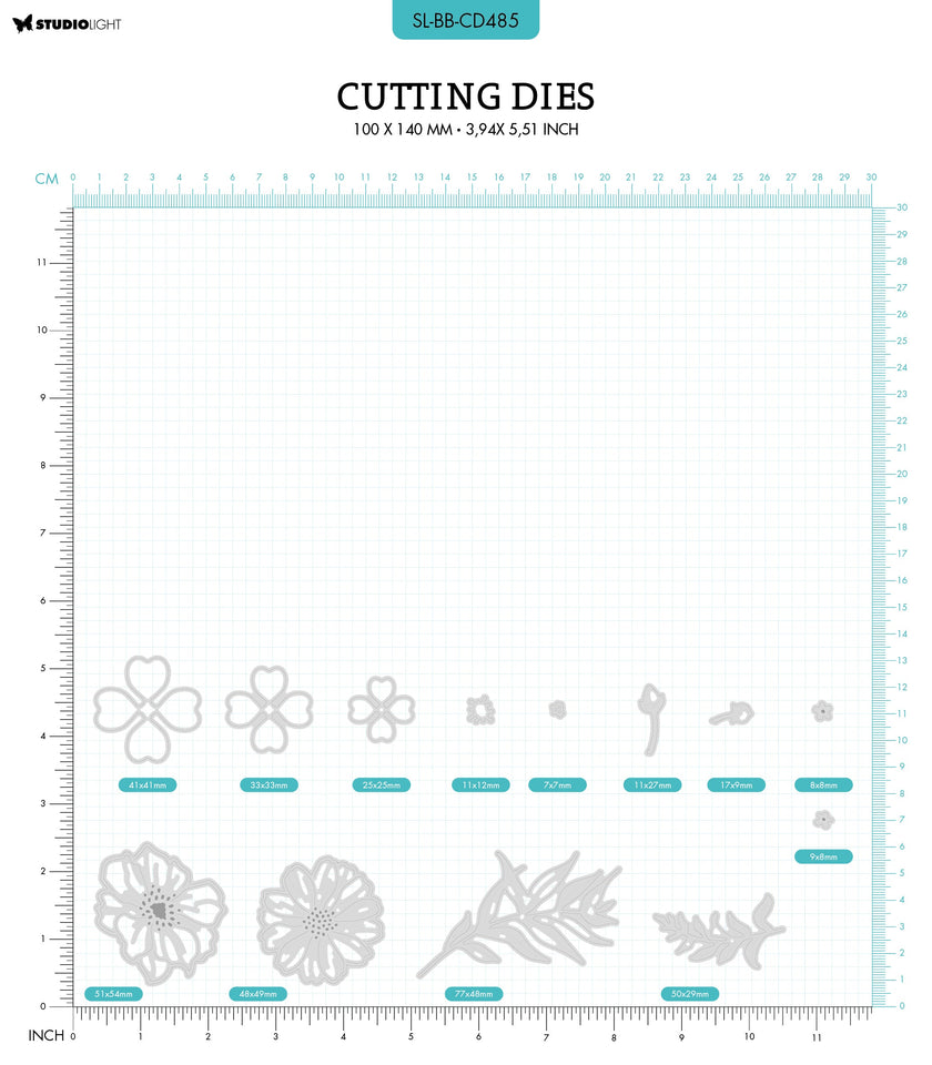 SL Cutting Die Blooming Flowers Blooming Butterfly 98x139x1mm 13 PC nr.485