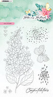 SL Clear Stamp Lilac Flowers Blooming Butterfly 93x136x3mm 7 PC nr.358