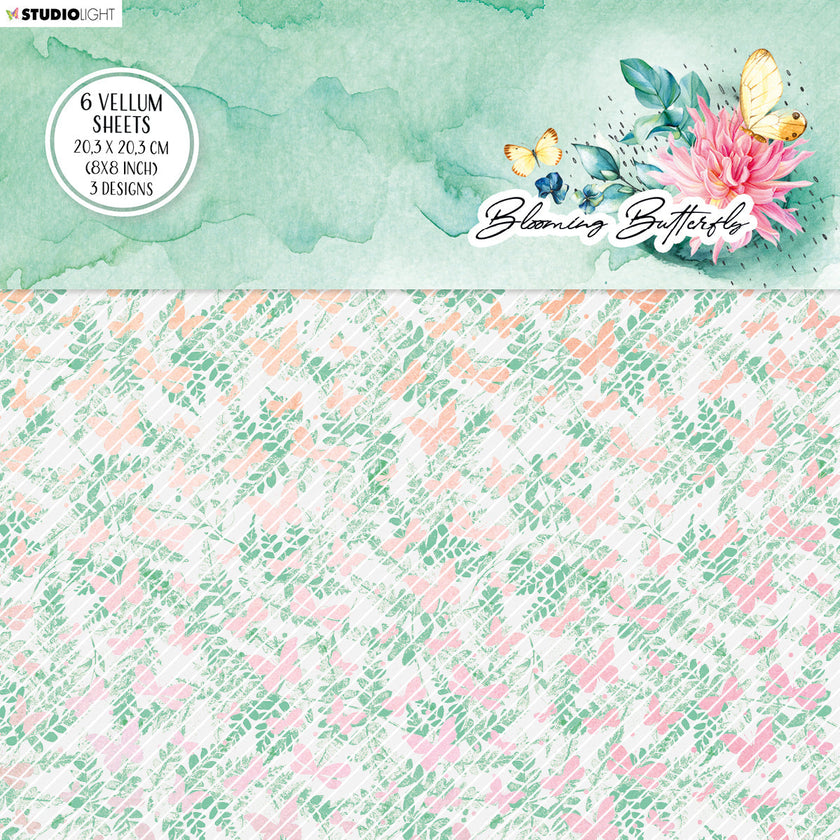 SL Vellum Set Background Patterns Blooming Butterfly 203x203x3mm 6 SH nr.03