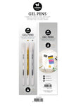 SL Gel Pens White, Gold and Silver 0.6mm Essentials 8x154x9mm 3 Pieces
