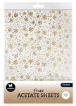 SL Acetate Sheet Snowflakes Gold Essentials 6 Sheets