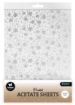 SL Acetate Sheet Snowflakes Silver Essentials 6 Sheets